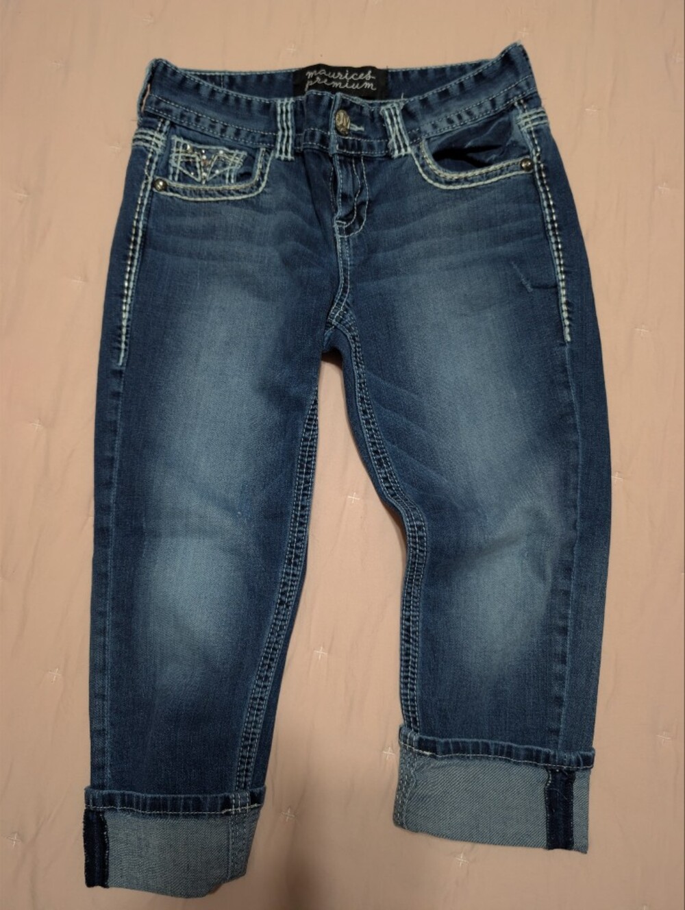 Maurices Dark Blue Cropped Women's Jeans 7/8